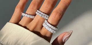 Elegant eternity ring symbolizing everlasting love with continuous band of sparkling stones.
