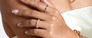 Eternity band, highlighting resizing challenges.