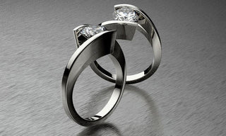 Tension-set engagement ring, a modern take on classic design