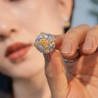Citrine Crown Studs in sterling silver with yellow lab sapphires, offering a regal and radiant design.