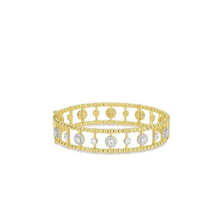 Golden Ember Bangle - Sterling Silver Bangle Plated in Gold with Lab-Created Sapphire