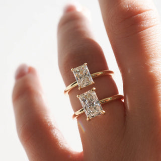 RADIANT CUT LAB DIAMOND CLASSIC SOLITAIRE RING 18K GOLD