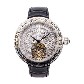 Rosaline Watch black color strap and silver dial- Azzallure