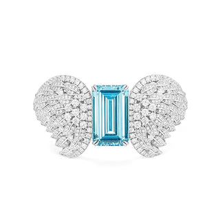 Sapphire Butterfly Wings Bracelet - Sterling Silver Bracelet with Blue and White Lab-Created Sapphire
