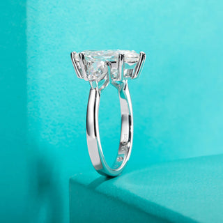 Starpetal Moissanite Ring in Sterling Silver – Elegant Jewelry for Women
