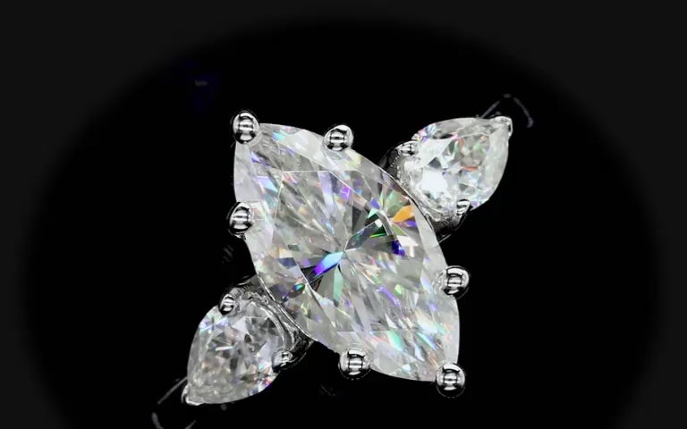 Starpetal Moissanite Ring in Sterling Silver – Elegant Jewelry for Women
