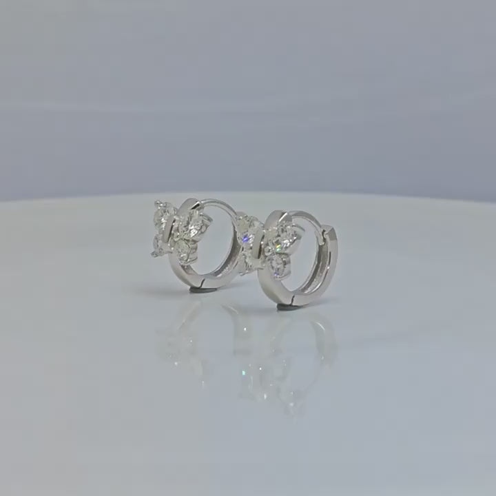 Wings of Eternity Studs: 925 sterling silver moissanite stud earrings for women with 1.6-carat VVS1 D clarity stones.