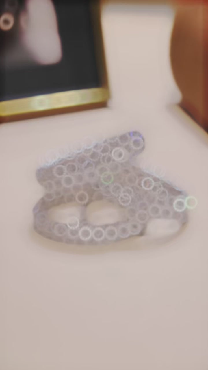 Moonlit Twilight Bangle - 925 Sterling Silver with White Gold Plating, Lab-Created White Sapphires, Elegant and Radiant Design.